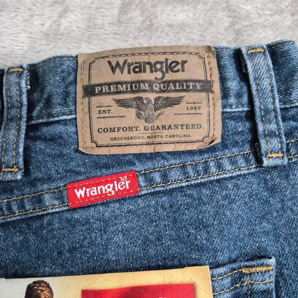 Wrangler Five Star Premium Jeans Mens 46x30 Blue Med Wash Regular Straight Denim